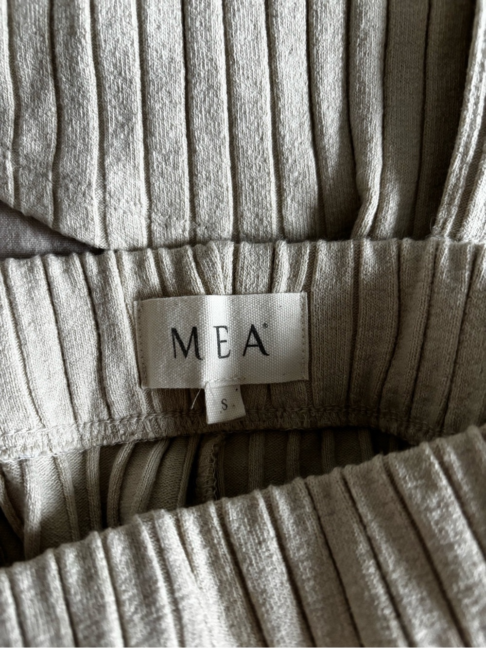 MEA Ribbed Two-Piece Set in Cream/Ivory - Picture 3 of 3